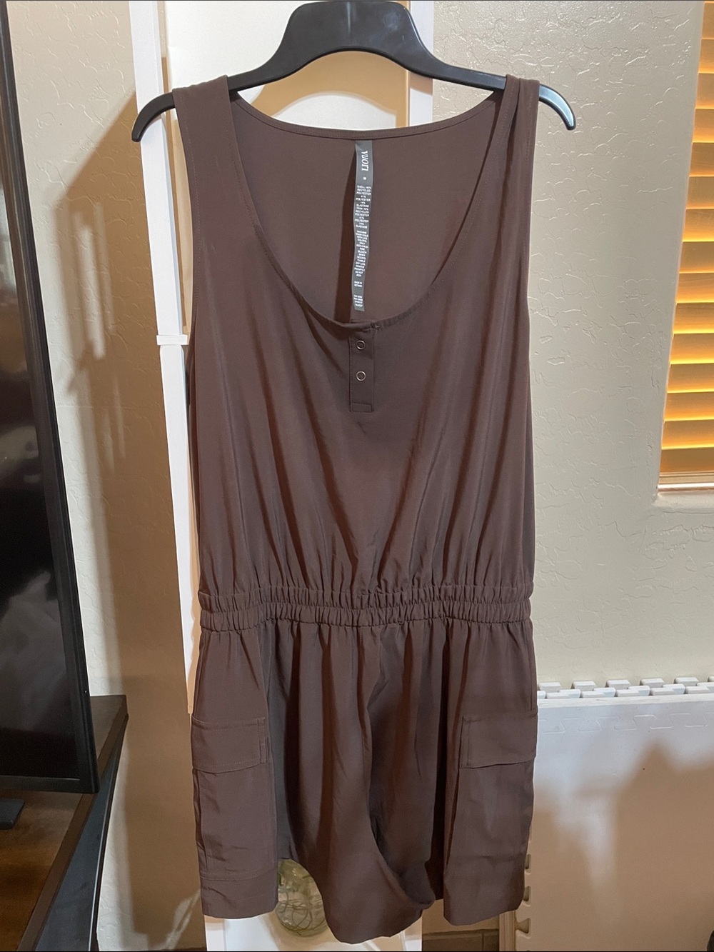Vuori Chocolate Brown Sleeveless Shorts Romper